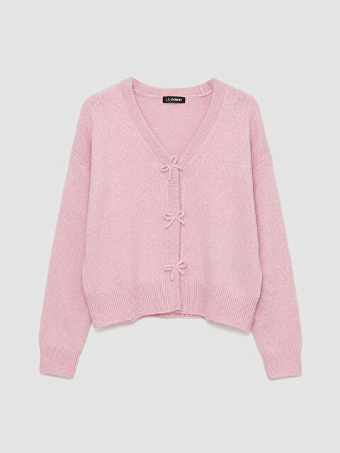 LCW Modest V Yaka Kadın Triko Hırka	 - W5NQ92Z8-E6B