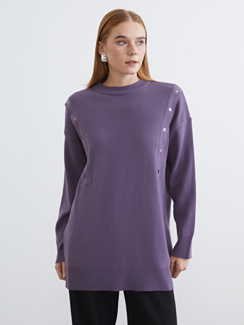 LCW Modest Bisiklet Yaka Kadın Triko Tunik - W5NR05Z8-H8N