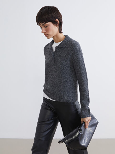 LCW Vision Polo Yaka Kadın Triko Kazak - W5NS38Z8-D3A