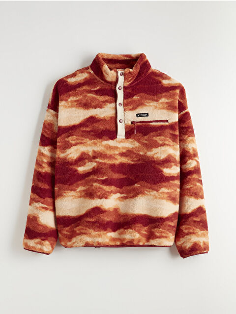 XSIDE ACTIVE Dik Yaka Desenli Polar Erkek Sweatshirt - W5NS76Z8-LSR