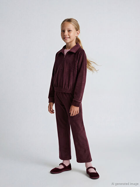 LCW Kids Polo Yaka Kız Çocuk Sweatshirt ve Eşofman Alt