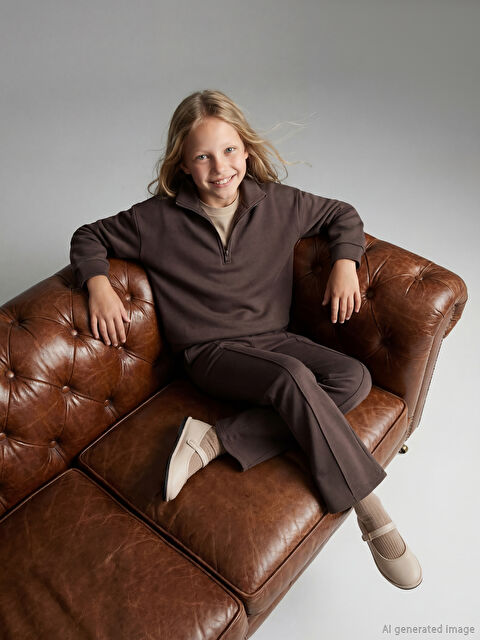 LCW Kids Dik Yaka Kız Çocuk Eşofman Takımı - W5NT83Z4-HAL