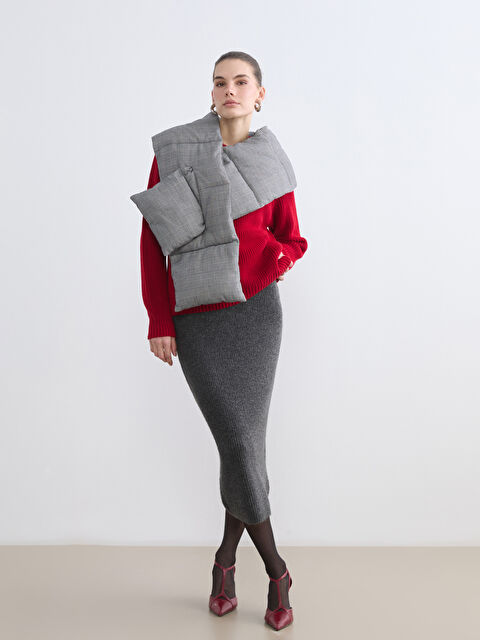 LCW Vision Beli Lastikli Fitilli Triko Etek - W5NV66Z8-D3A