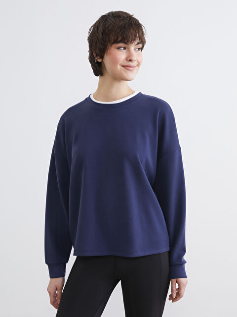 KOOR SPORT Bisiklet Yaka Soft Touch Kadın Sweatshirt - W5O013Z8-HPN