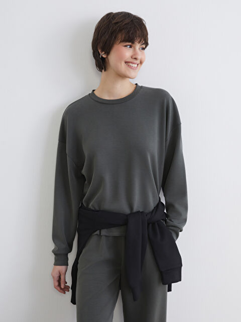 KOOR SPORT Bisiklet Yaka Soft Touch Kadın Sweatshirt - W5O013Z8-RX9