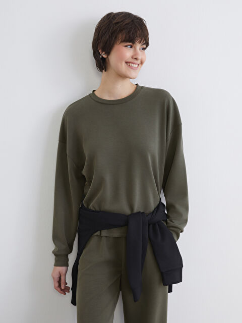 KOOR SPORT Bisiklet Yaka Soft Touch Kadın Sweatshirt - W5O013Z8-RX9