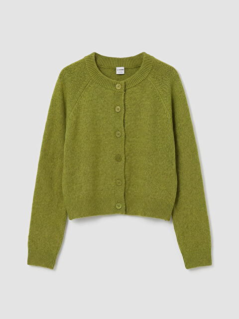 LCW Kids Bisiklet Yaka Kız Çocuk Triko Hırka - W5O026Z4-FK2