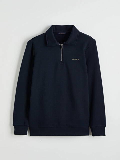 SOUTHBLUE Polo Yaka Baskılı Erkek Kalın Sweatshirt - W5O035Z8-RFH