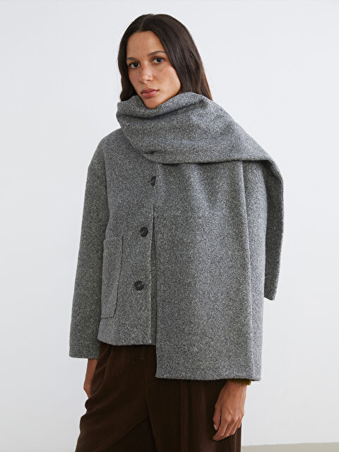 LCW Vision Atkılı Kadın Kaşe Ceket - W5O056Z8-CT3