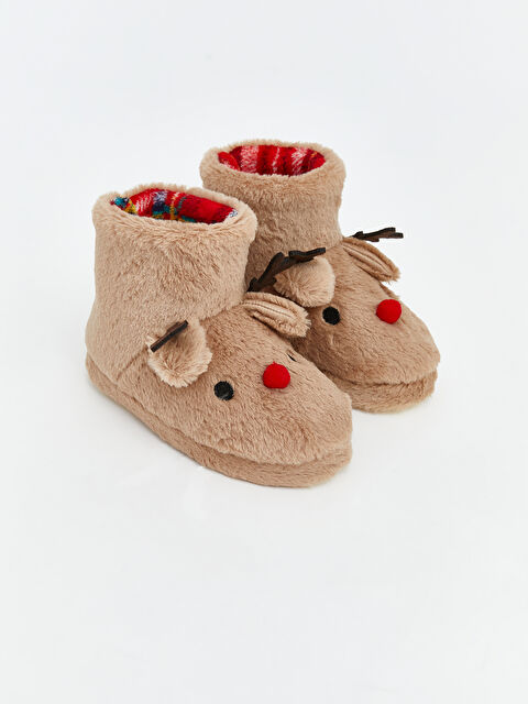 LCW STEPS Hayvan Figürlü Pelüş Erkek Bebek Panduf - W5O115Z1-Q61