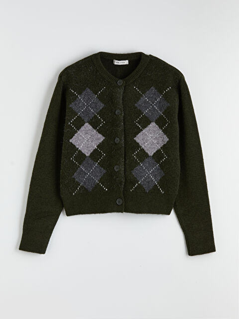 LCW Vision Baklava Desenli Kadın Triko Hırka - W5O156Z8-DSV