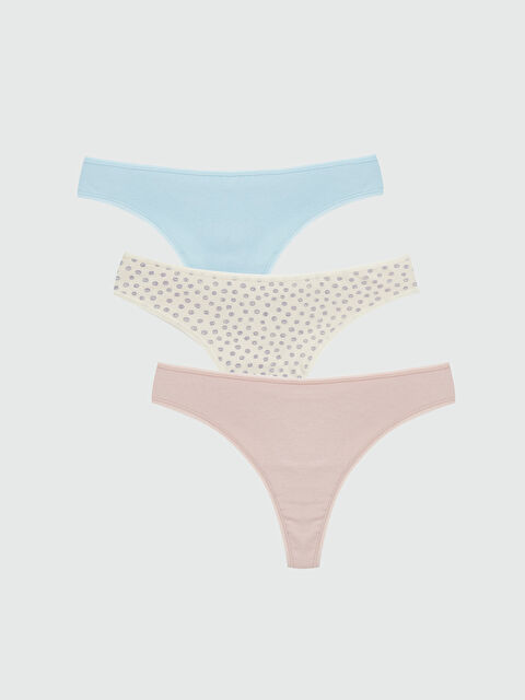 LCW DREAM Baskılı Tanga Külot 3'lü - W5O314Z8-LTH