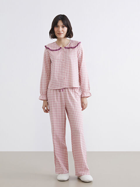 LCW DREAM Bebe Yaka Ekose Kadın Pijama Takım - W5O342Z8-LNP