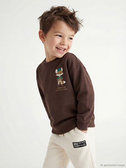 LCW Kids Bisiklet Yaka Baskılı Erkek Çocuk Tişört - W5O365Z1-R3C