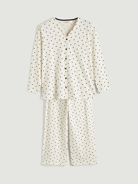 LCW DREAM V Yaka Puantiyeli Kadın Pijama Takım - W5O394Z8-LRA