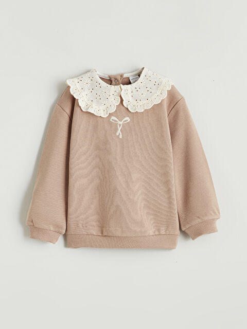 LCW baby Bebe Yakalı Kız Bebek Sweatshirt - W5O433Z1-GFF