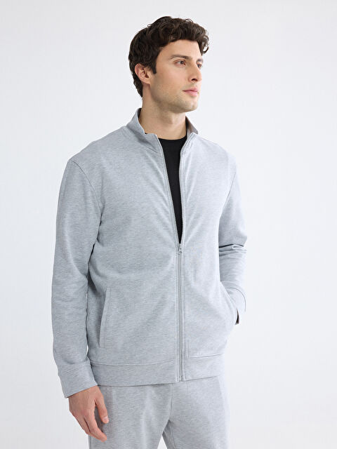 LCWAIKIKI Classic Sweat zippé GRIS Homme - W5O443Z8-R2H