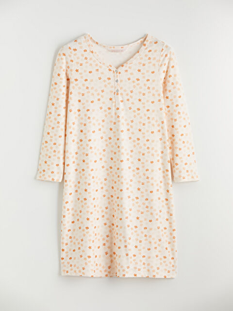 LCW DREAM V Yaka Çiçekli Kadın Gecelik - W5O497Z8-LRA