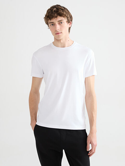 LC WAIKIKI Bisiklet Yaka Kısa Kollu Erkek Pijama Üst - W5O543Z8-VC4