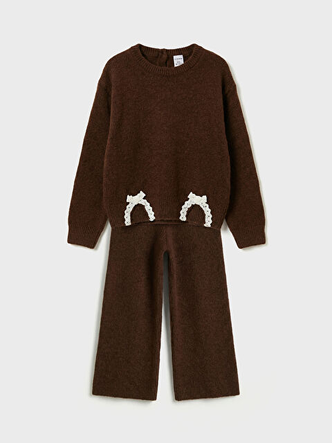 LCW Kids Geniş Paça Kız Çocuk Triko Takım - W5O599Z1-2FH