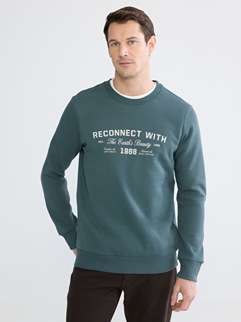 LCWAIKIKI Classic Bisiklet Yaka Erkek Kalın Sweatshirt - W5O641Z8-QVA