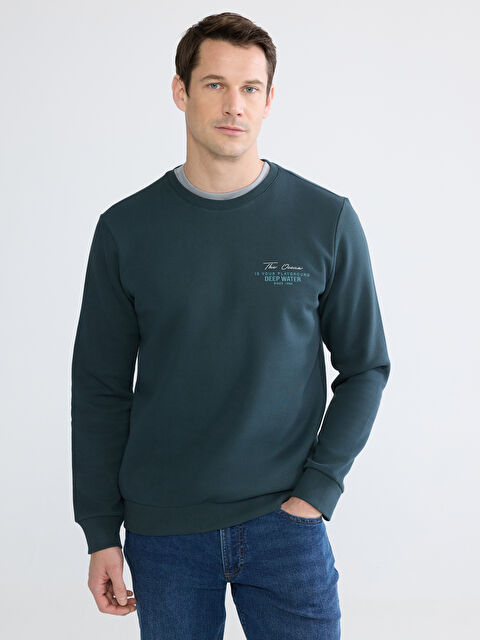 LCWAIKIKI Classic Bisiklet Yaka Erkek Kalın Sweatshirt - W5O649Z8-PFN
