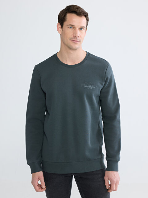 LCWAIKIKI Classic Bisiklet Yaka Erkek Kalın Sweatshirt - W5O649Z8-Q1N