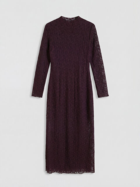 XSIDE Dik Yaka Dantelli Bodycon Elbise - W5O677Z8-ZHP