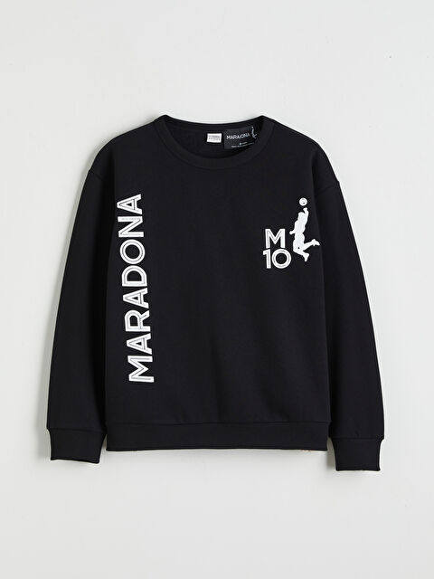 LCW Kids Maradona Baskılı Erkek Çocuk Kalın Sweatshirt - W5O745Z4-CVL