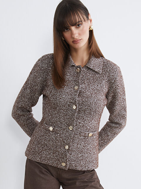 Soulife Polo Yaka Kadın Triko Hırka - W5O750Z8-J0W