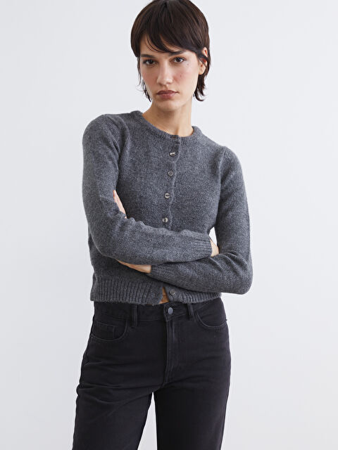 LCW Vision Bisiklet Yaka Kadın Triko Hırka - W5O847Z8-D2X