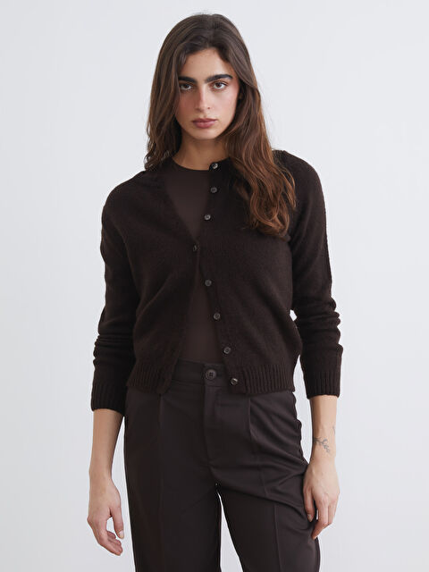 LCW Vision Bisiklet Yaka Kadın Triko Hırka - W5O847Z8-HCJ