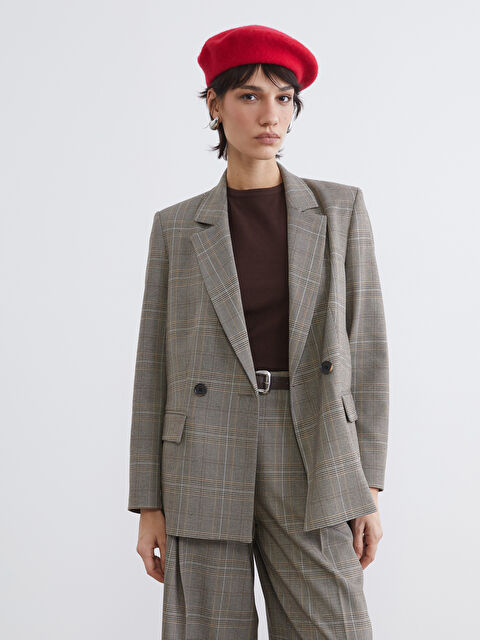 LCW Vision Ekose Kadın Blazer Ceket - W5O916Z8-LLL