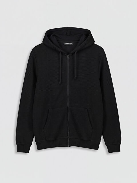 LCWAIKIKI Classic Sweat zippé NOIR Homme