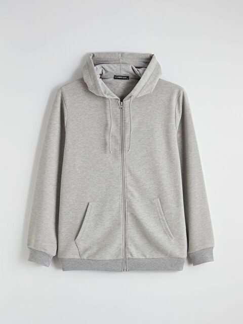 LCWAIKIKI Classic Man GREY Zip-Up Sweatshirt - W5O961Z8-LAL
