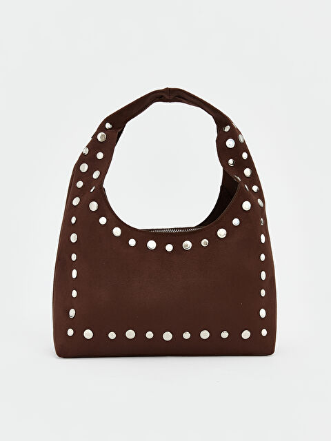 LCW ACCESSORIES Zımba Detaylı Süet Görünümlü Kadın Omuz Çantası	 - W5OA82Z8-HEH