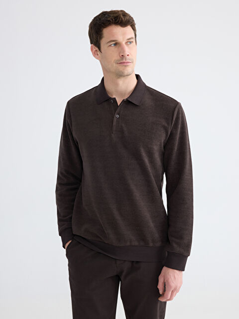 LCWAIKIKI Classic Polo Yaka Erkek Sweatshirt - W5OB47Z8-ZJS