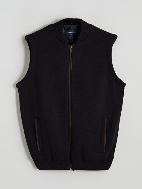 LCWAIKIKI Classic Standart Kalıp Kolej Yaka Erkek Triko Yelek - W5OB97Z8-RFH