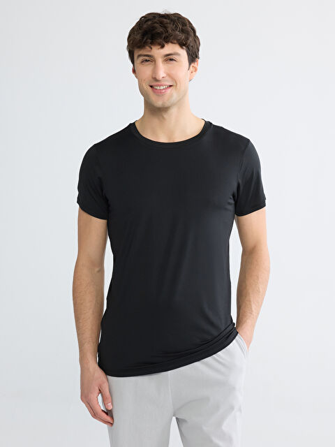 LC WAIKIKI Bisiklet Yaka Kısa Kollu Erkek İç Giyim Atlet - W5OC12Z8-CVL