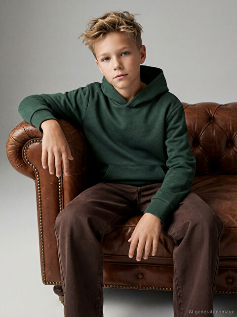 LCW Kids Kapüşonlu Erkek Çocuk Kalın Sweatshirt - W5OD22Z4-LAF