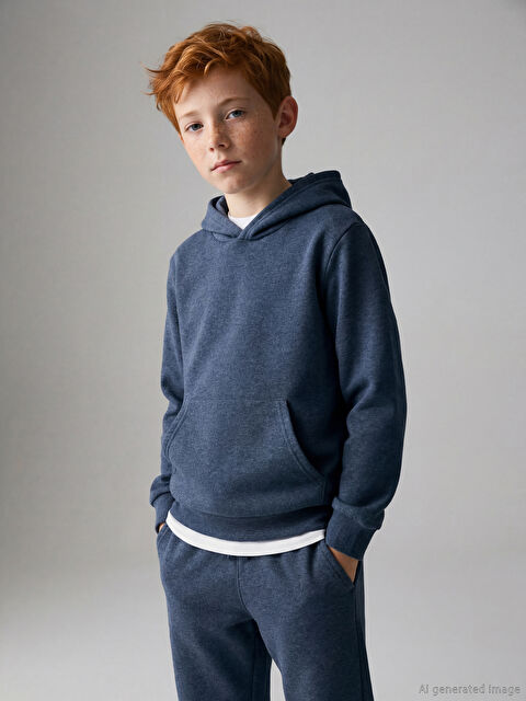 LCW Kids Kapüşonlu Erkek Çocuk Kalın Sweatshirt - W5OD22Z4-DTB