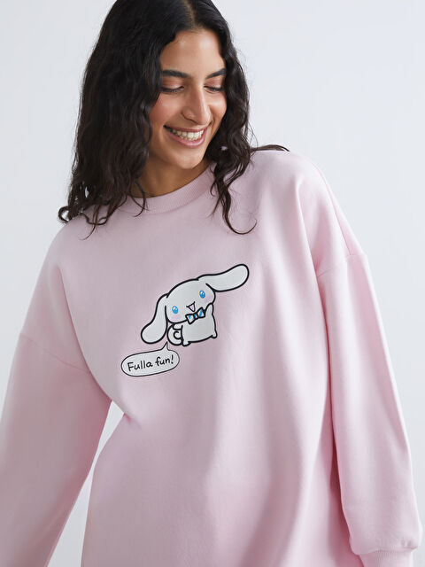 LCW Modest Cinnamoroll Baskılı Kadın Kalın Sweatshirt Tunik - W5OD41Z8-FXC