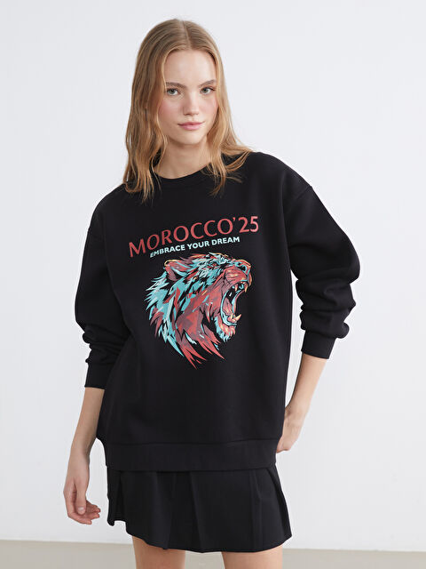 XSIDE Moroccan Print Oversized Women's Sweatshirt - W5OD54Z8-CVL