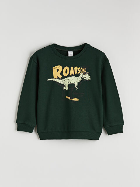 LCW Kids Boy GREEN Sweatshirt - W5OD63Z1-HHQ