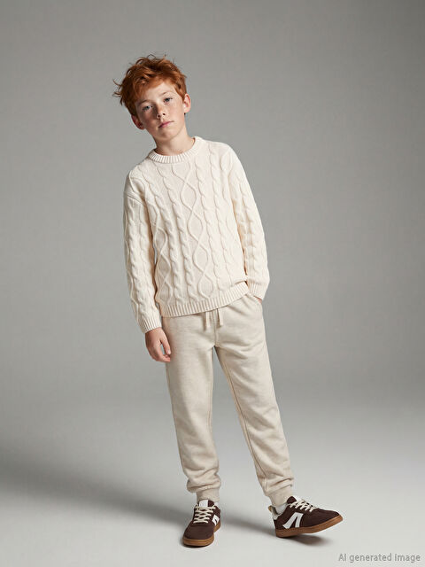 LCW Kids Beli Lastikli Erkek Çocuk Jogger Eşofman Altı - W5OE24Z4-DLN