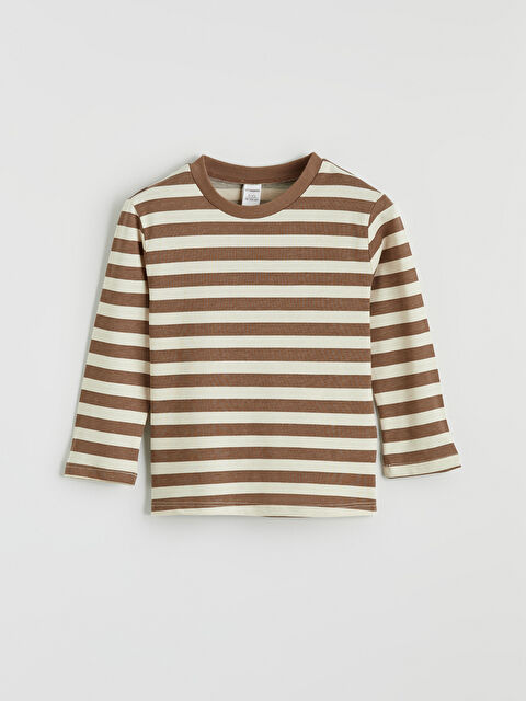 LCW baby Bisiklet Yaka Çizgili Erkek Bebek Tişört - W5OE70Z1-SWB