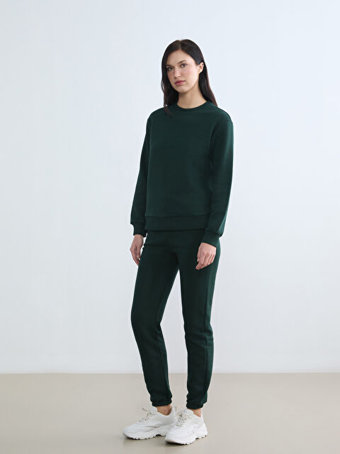 LCWAIKIKI Basic Bisiklet Yaka Kadın Kalın Sweatshirt - W5OE88Z8-HJJ