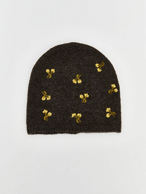 LCW ACCESSORIES Çiçek Nakışlı Kadın Triko Bere - W5OF30Z8-HML