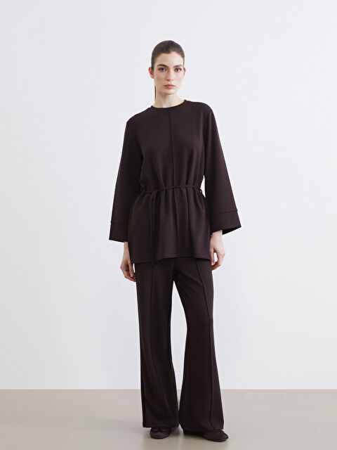 LCW Modest Beli Lastikli Geniş Paça Kadın Eşofman Altı - W5OF57Z8-HMK