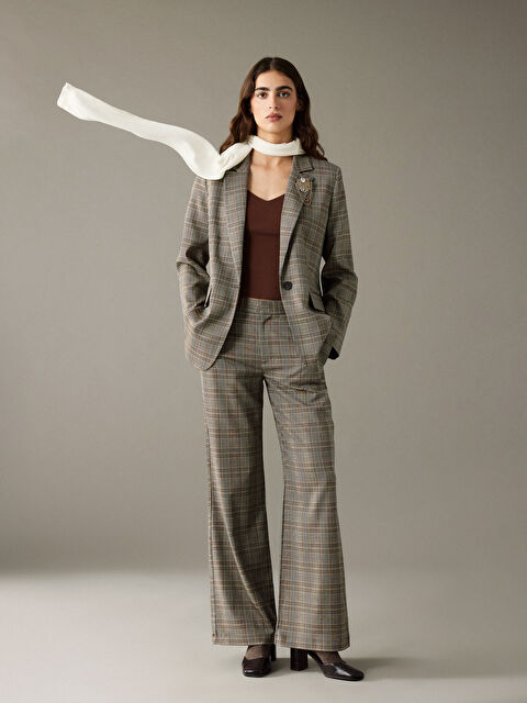 LCW Vision Standart Fit Ekose Kadın Pantolon - W5OG83Z8-LKQ